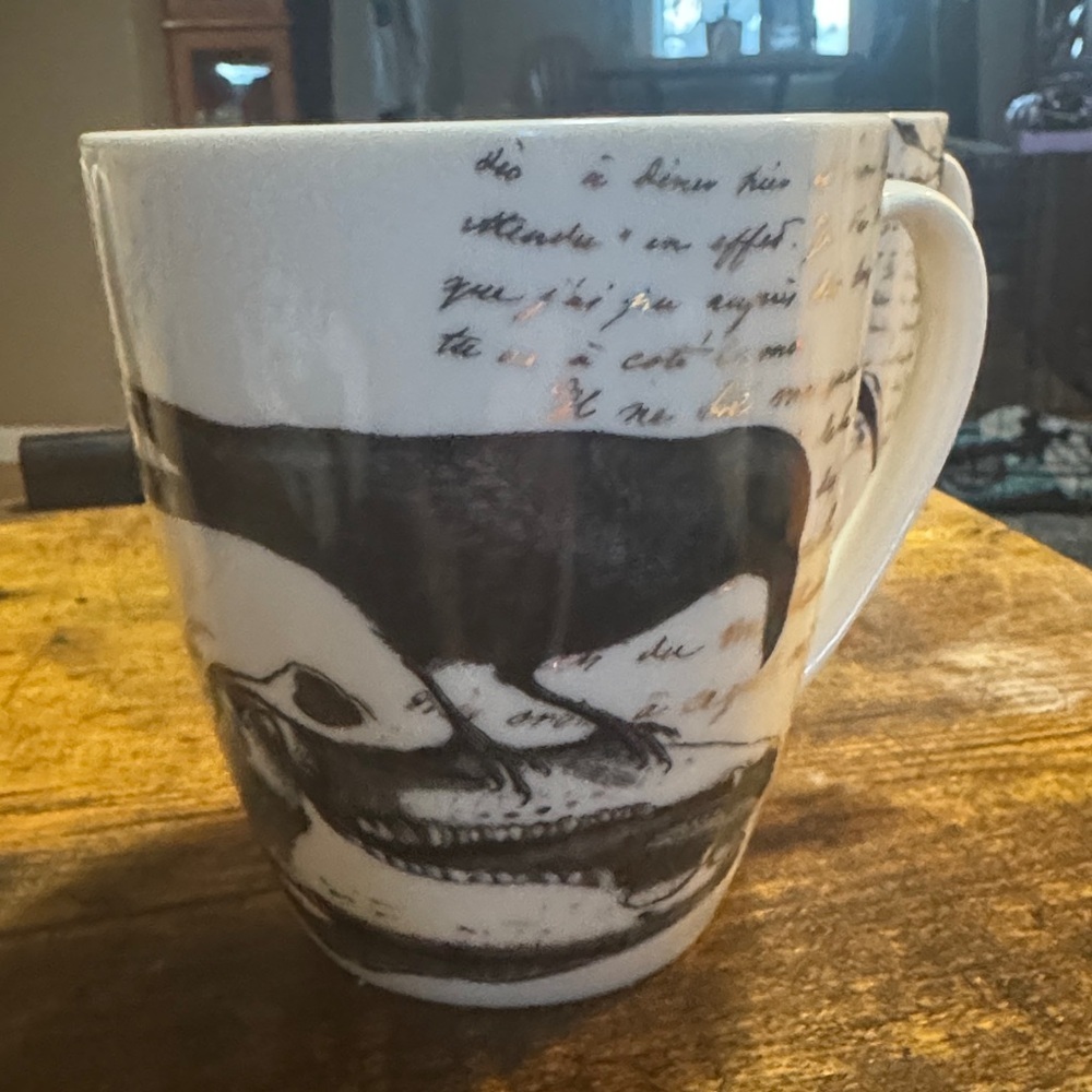 Lenox Monochrome Skull and Raven Mugs. Set of 4 - Picture 6 of 8
